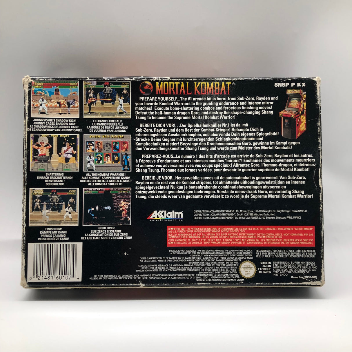 Mortal Kombat Super Nintendo SNES Game Boxed Complete PAL