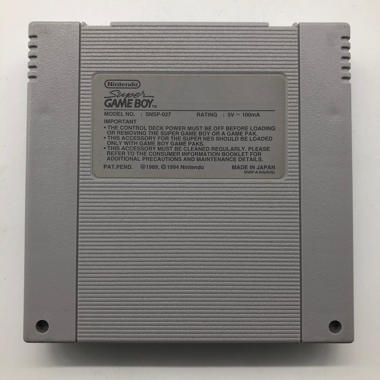 Nintendo Super Game Boy Adaptor Super NES PAL