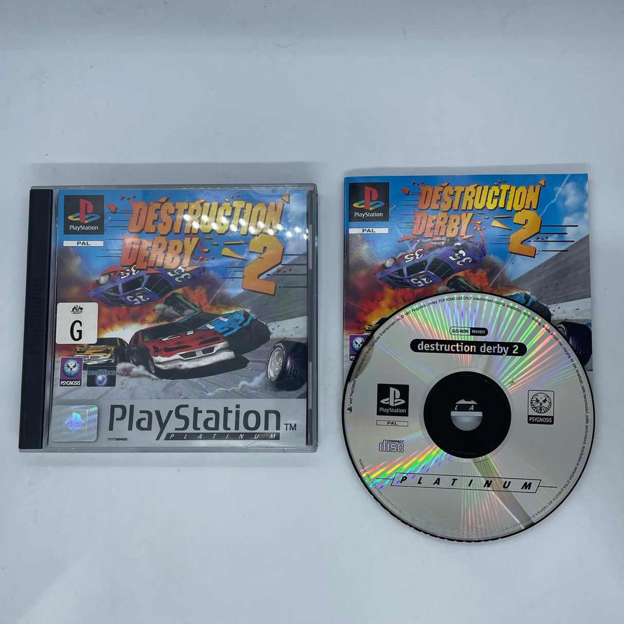 Destruction Derby 2 PS1 Playstation 1 Game + Manual PAL