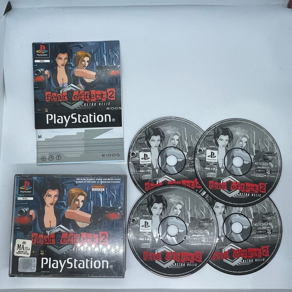 Fear Effect 2 Retro Helix PS1 Playstation 1 Game + Manual PAL