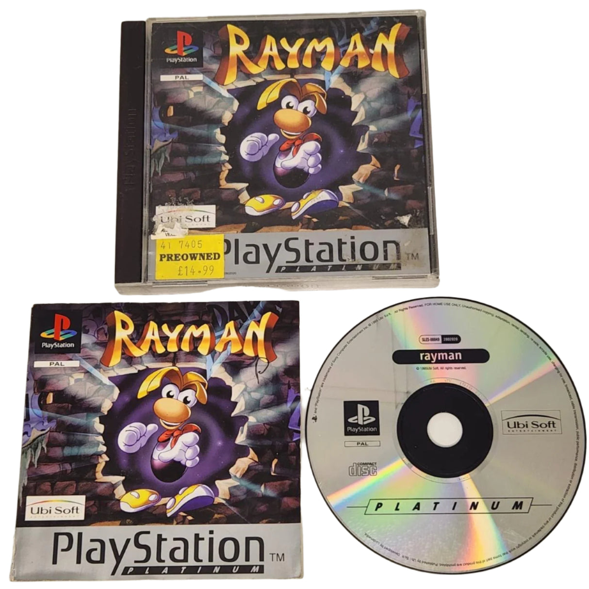 Rayman PS1 Playstation 1 Game + Manual PAL