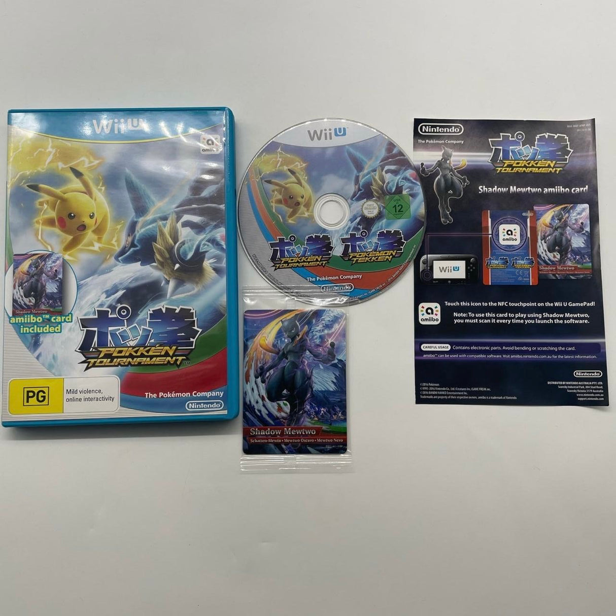 Pokken Tournament Pokemon Nintendo Wii Game + Manual NTSC-J