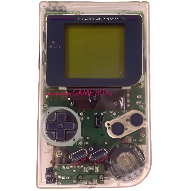 Nintendo Game Boy DMG Transparent Console + AA Batteries