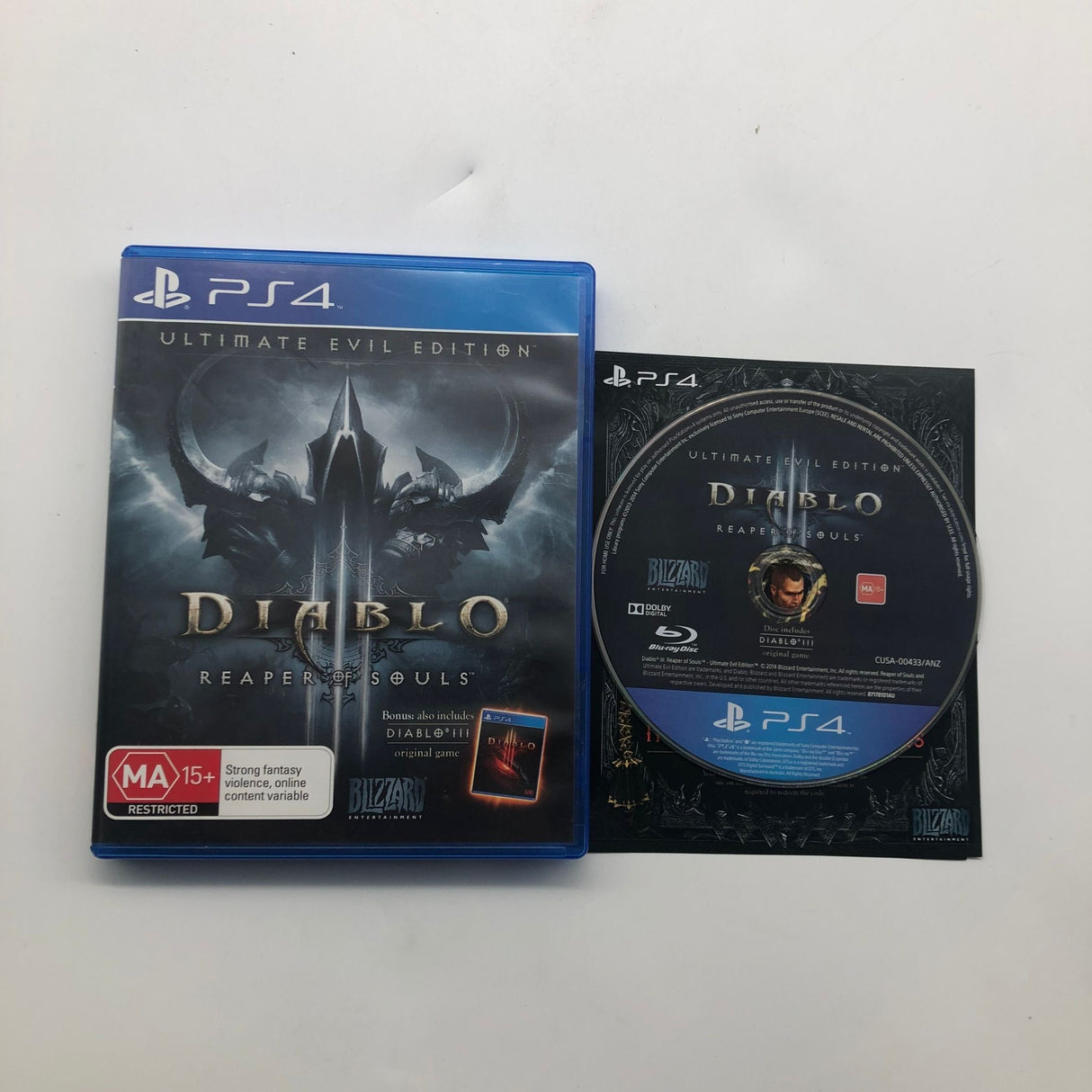 Diablo III Reaper Of Souls Ultimate Evil Edition PS4 Playstation 4 Game + Manual
