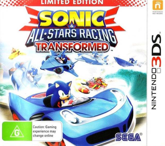 Sonic & All-Stars Racing Transformed 3DS Game PAL