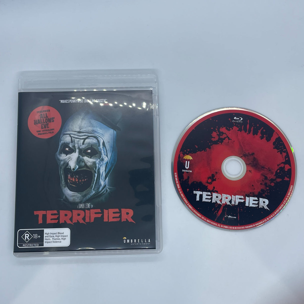 A Damien Leone Terrifier Blu-ray Disc