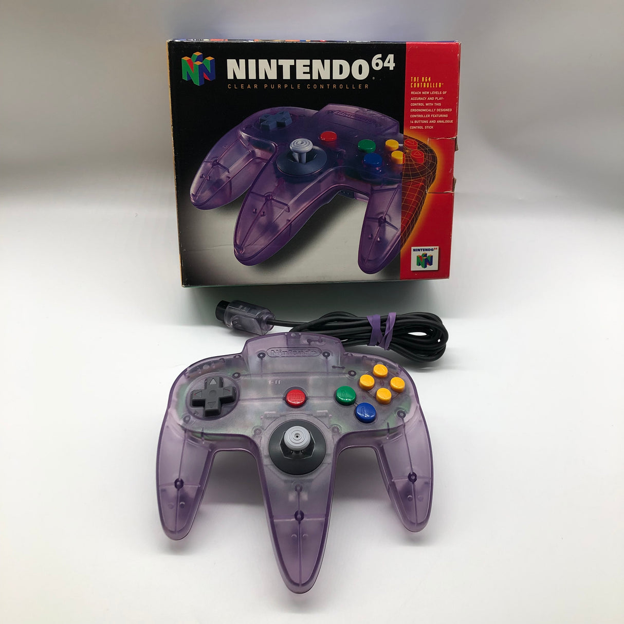 Nintendo 64 N64 Clear Purple Controller Boxed PAL