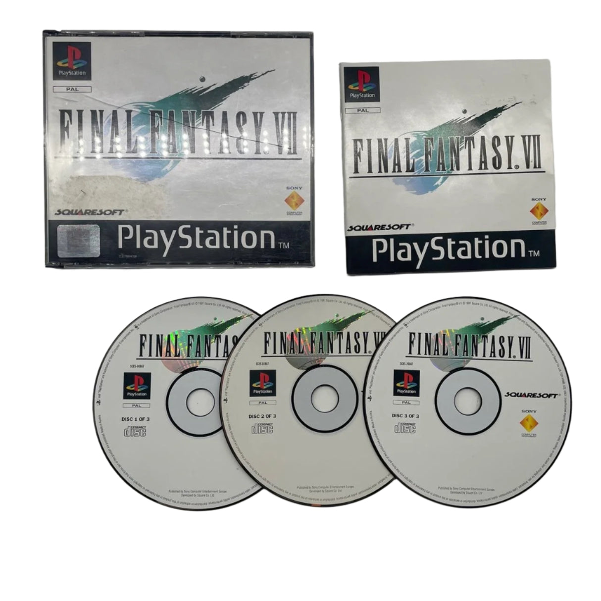 Final Fantasy VII 7 PS1 PlayStation 1 3-Disc Game PAL