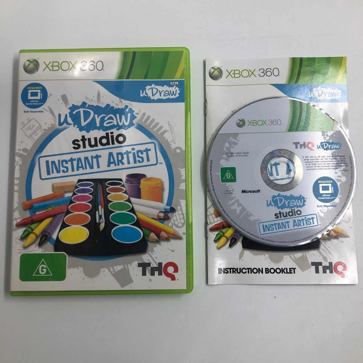 U Draw Studio Tablet Instant Artist Xbox 360 Game + Manual PAL