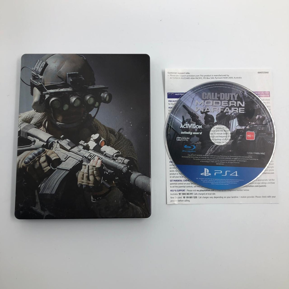 Call of Duty Modern Warfare PS4 Playstation 4 Game + Manual Steelbook Edition