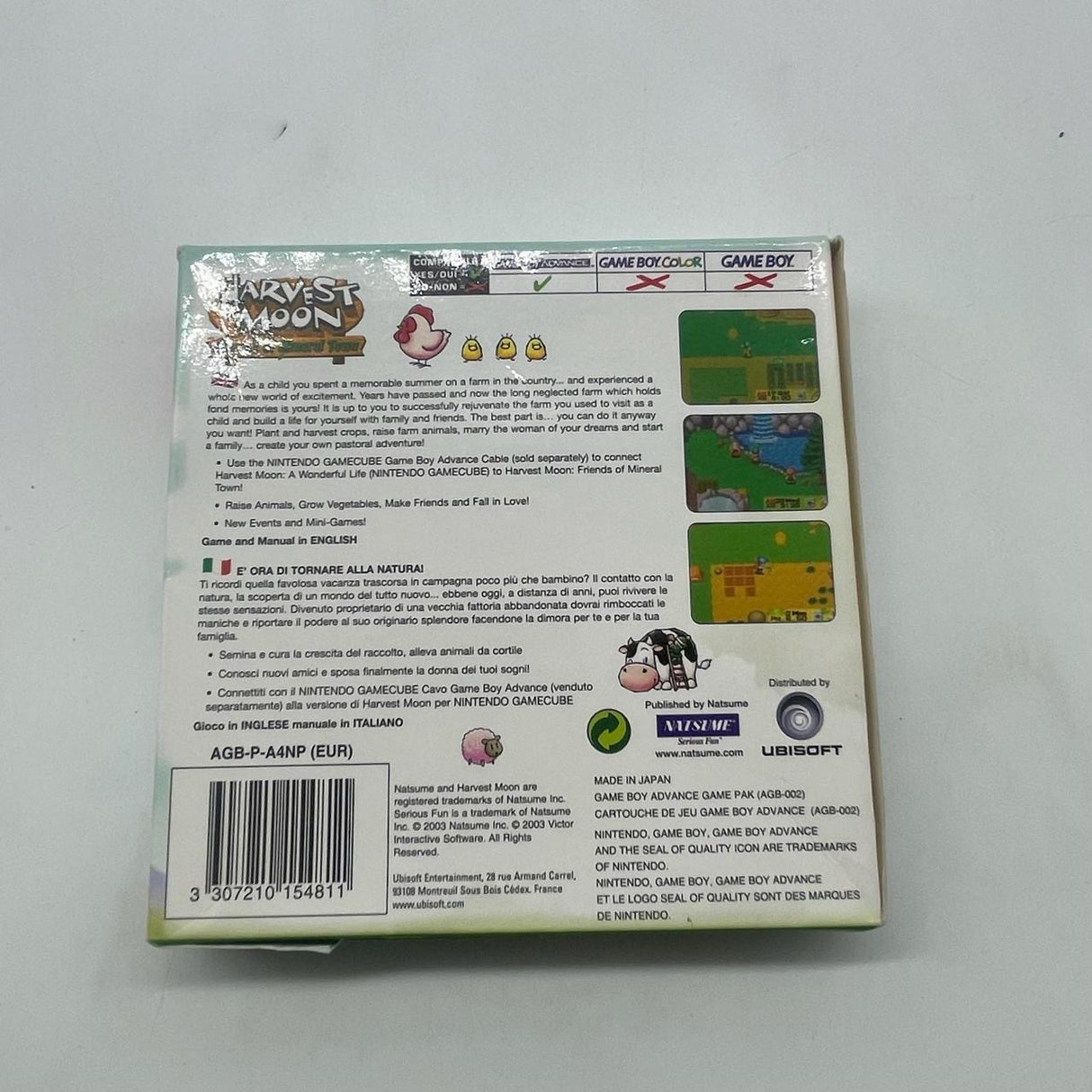 Harvest Moon Friends of Mineral Town Nintendo Gameboy Advance GBA Game Boxed Complete PAL