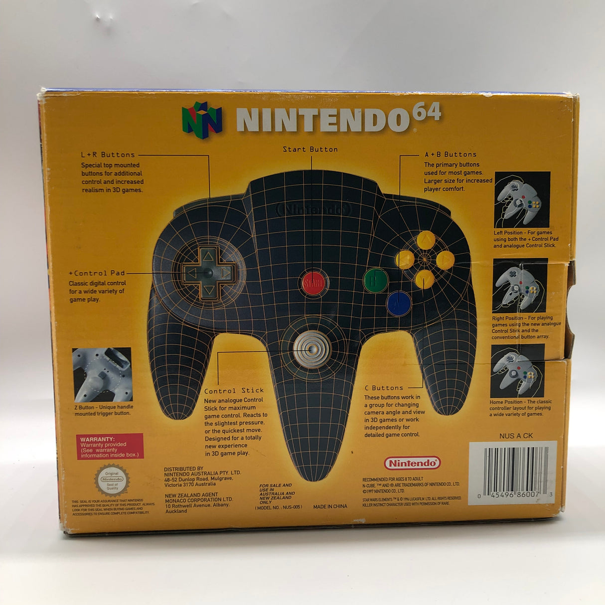 Nintendo 64 N64 Black Controller Boxed PAL