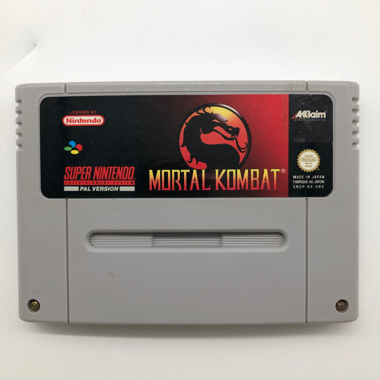 Mortal Kombat Super Nintendo SNES Game Cartridge PAL