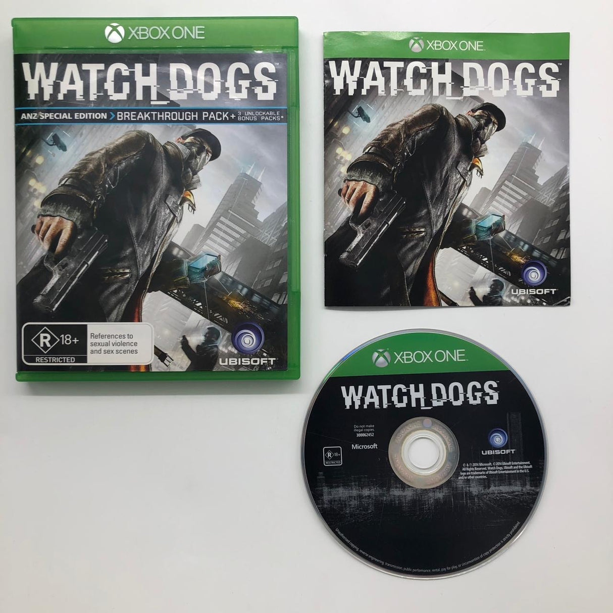 Watch Dogs Xbox One Game + Manual PAL