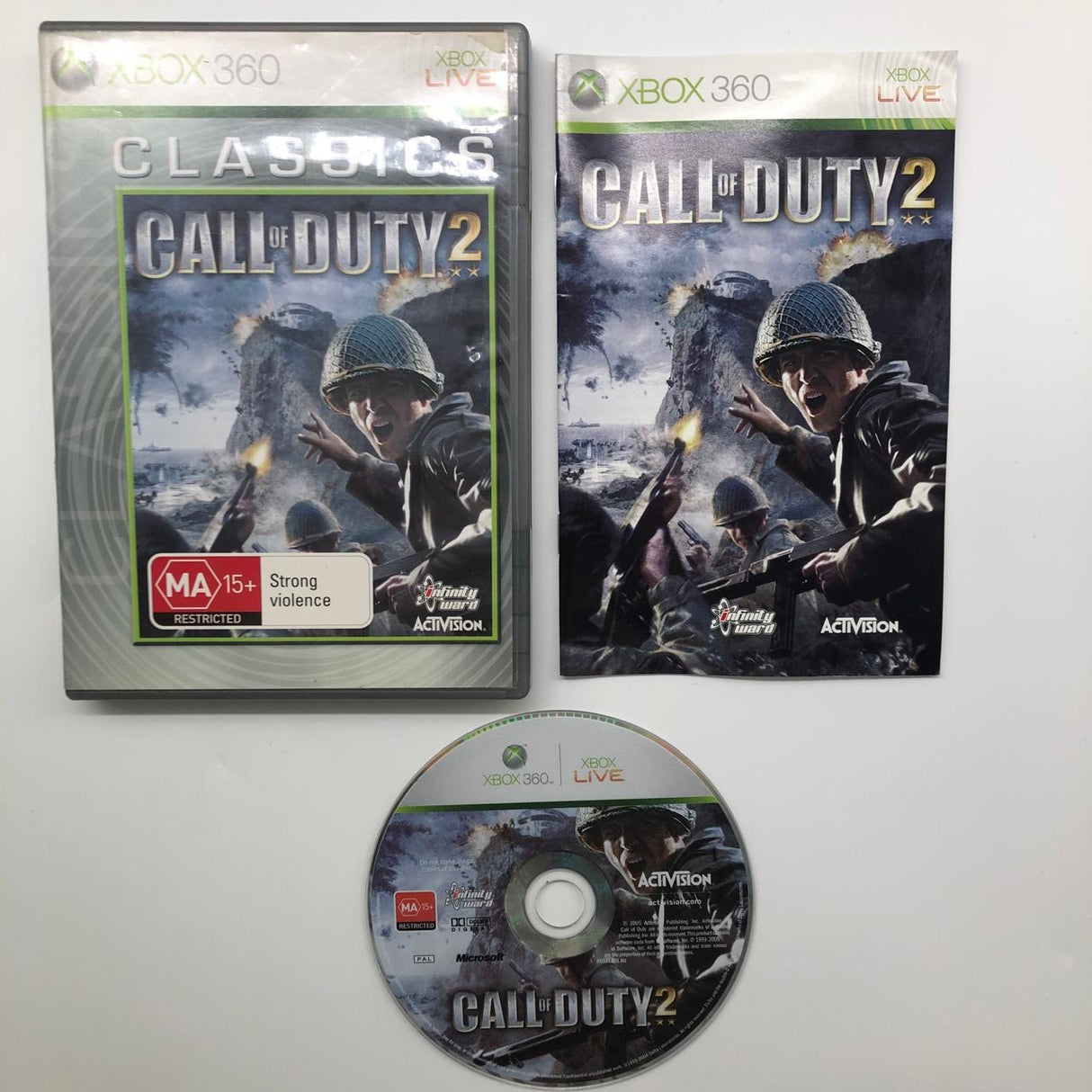 Call of Duty 2 Xbox 360 Game + Manual PAL