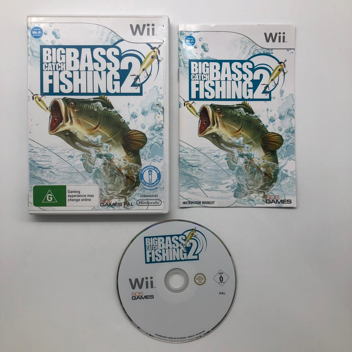 Big Catch Bass Fishing 2 Nintendo Wii Game + Manual PAL