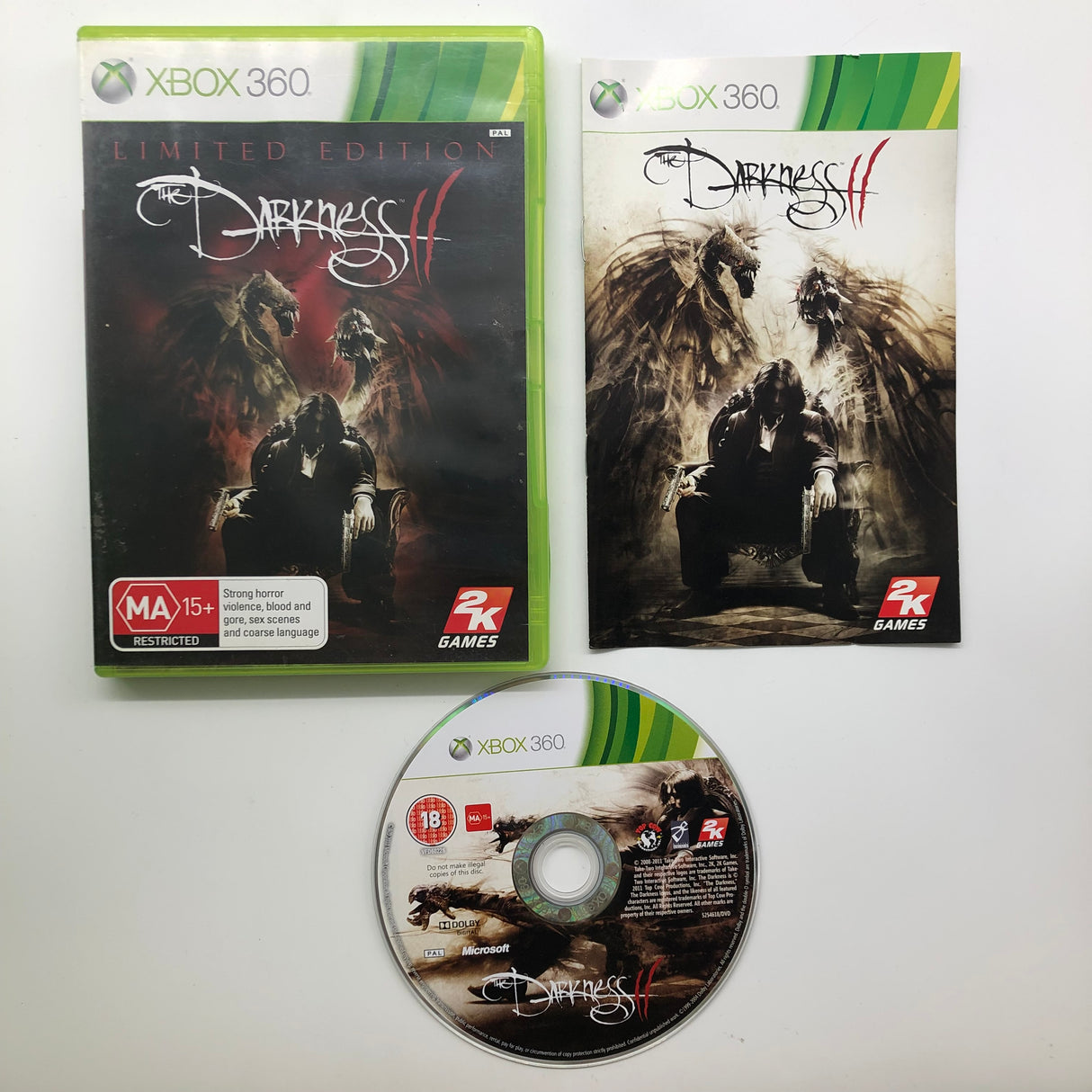 The Darkness II 2 Limited Edition Xbox 360 Game + Manual PAL