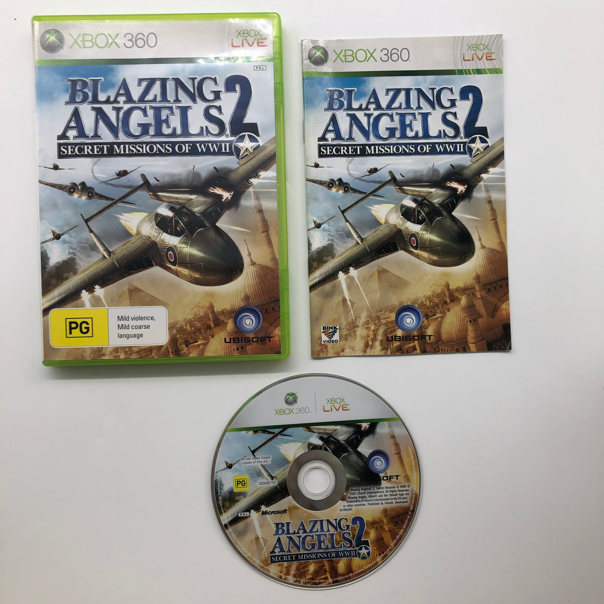 Blazing Angels 2 Secret Missions Of WWII Xbox 360 Game + Manual PAL