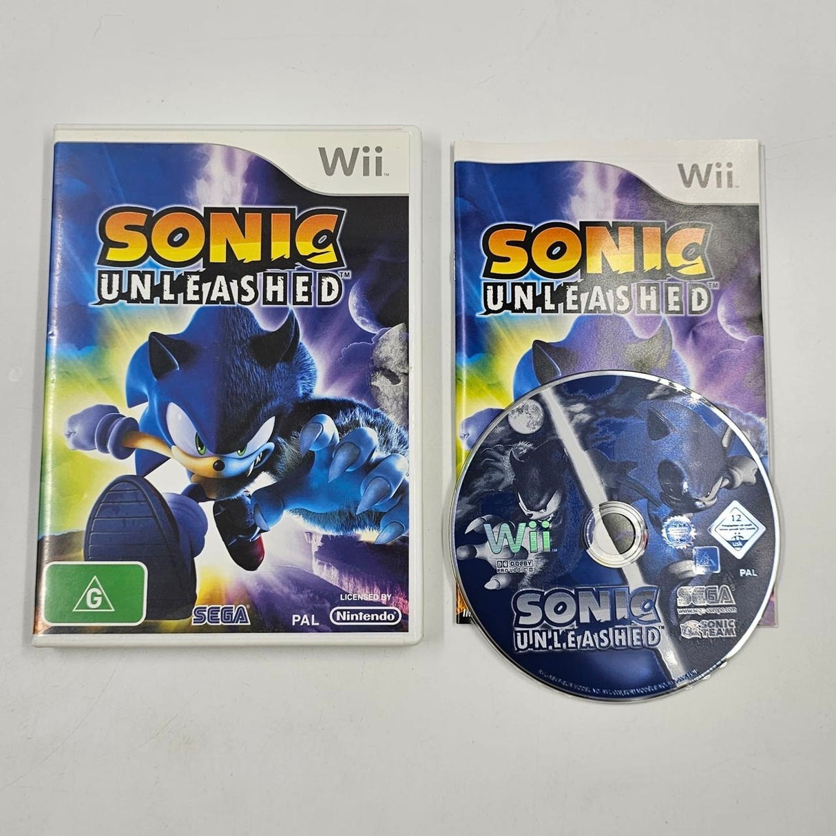 Sonic Unleashed Nintendo Wii Game + Manual PAL