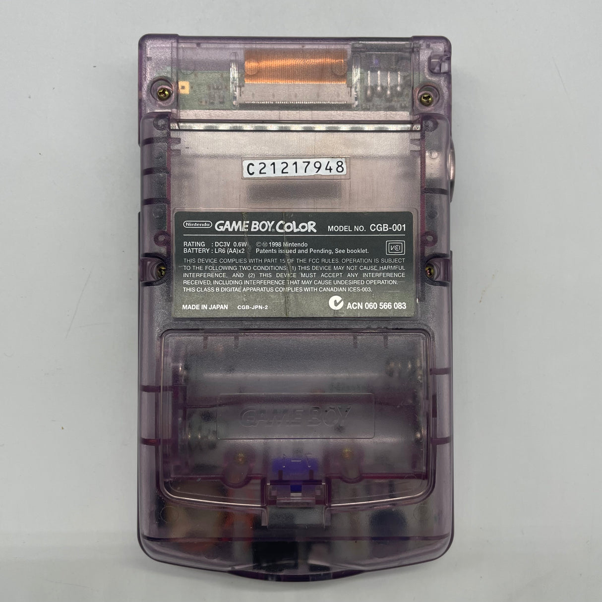 Game Boy Color Atomic Clear Purple Console Boxed Complete with Manual