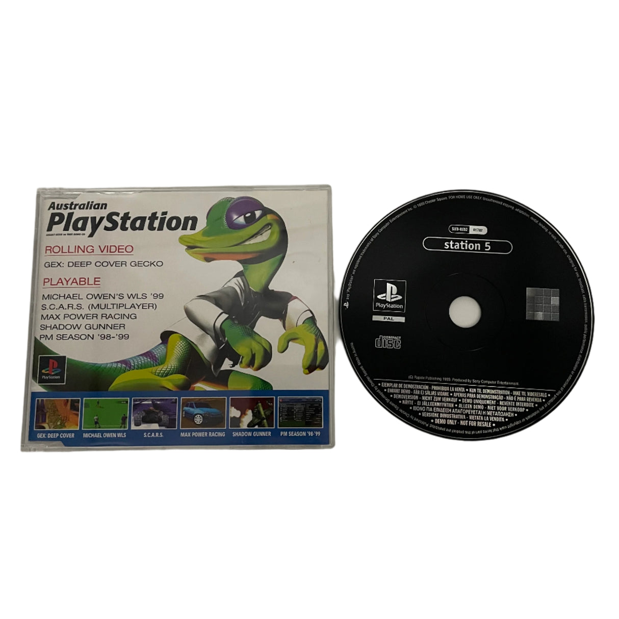 PlayStation 1 PS1 Game Demo Disc Gex Deep Cover Gecko Station 5