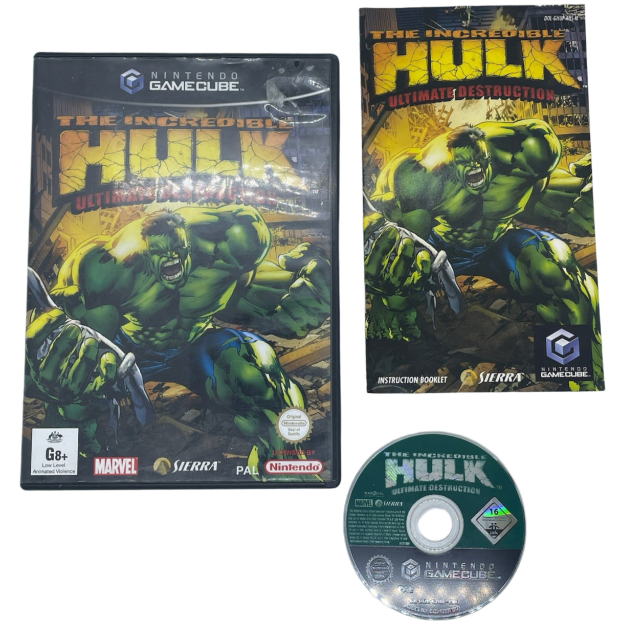 The Incredible Hulk Ultimate Destruction Nintendo Gamecube Game + Manual PAL