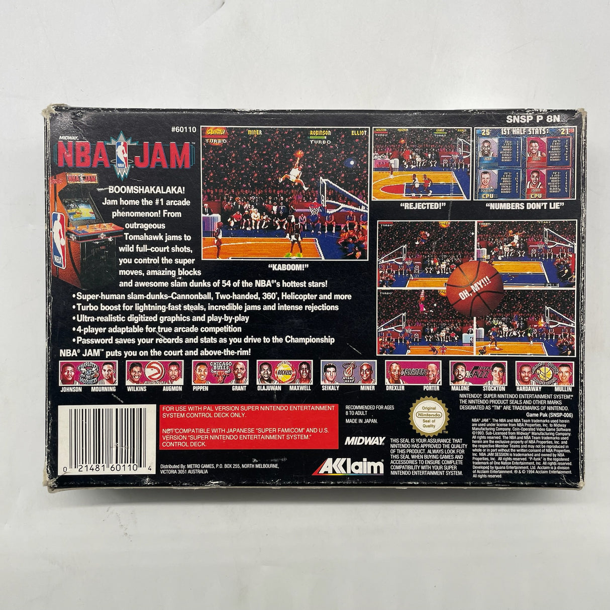 NBA Jam T.E Tour Edition Super Nintendo SNES Game Boxed Complete PAL