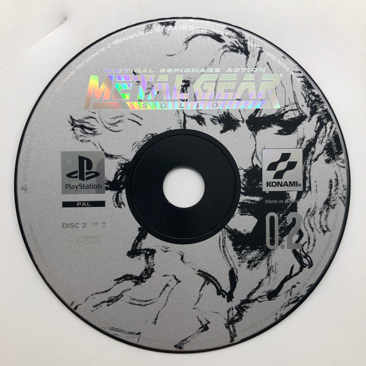 Metal Gear Solid Tactical Espionage Action PS1 Playstation 1 Game Disc 01 + 02 PAL