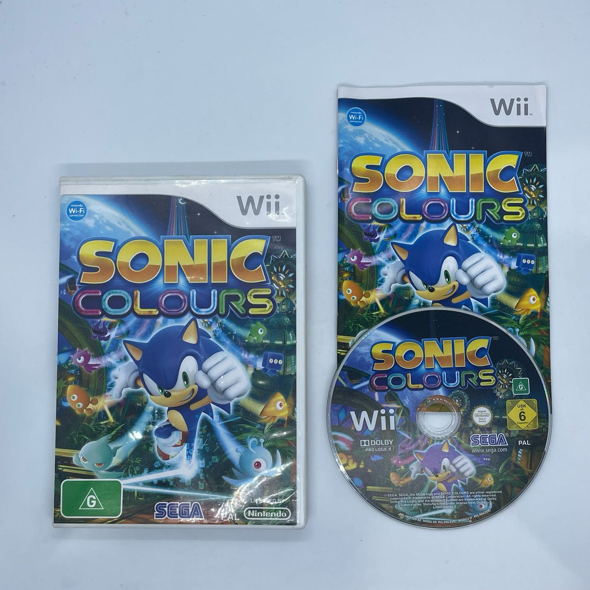 Sonic Colours Nintendo Wii Game + Manual PAL