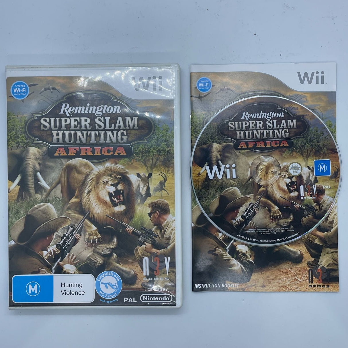 Remington Super Slam Hunting Africa Nintendo Wii Game + Manual PAL