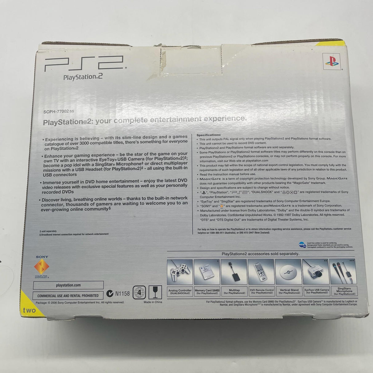 Sony PS2 PlayStation 2 Silver Slim Console with Controller Boxed PAL