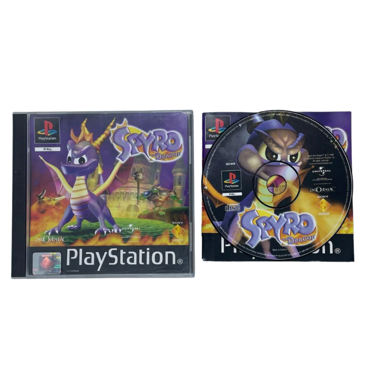 Spyro The Dragon PS1 PlayStation 1 Game + Manual PAL
