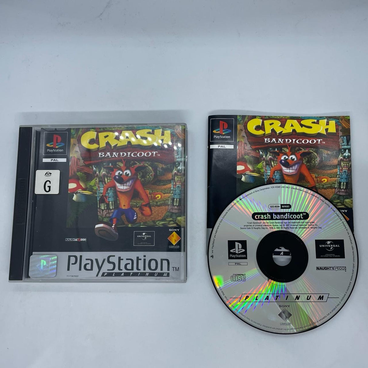 Crash Bandicoot PS1 Playstation 1 Game + Manual PAL