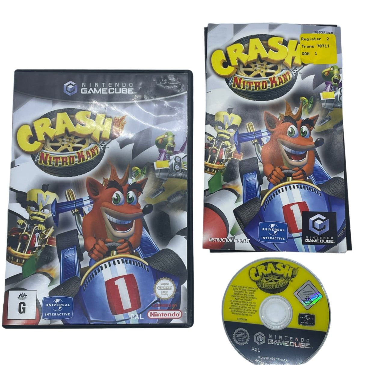 Crash Nitro Kart Nintendo Gamecube Game + Manual PAL