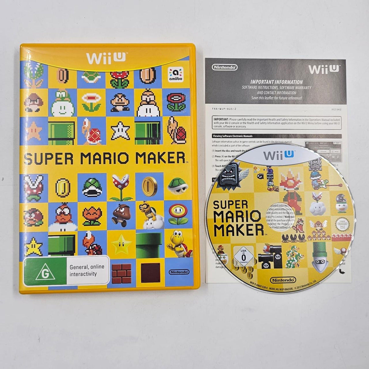 Super Mario Maker Nintendo Wii Game + Manual PAL