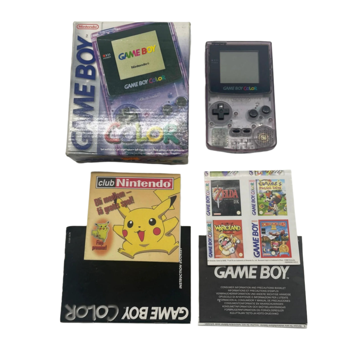 Game Boy Color Atomic Clear Purple Console Boxed Complete with Manual