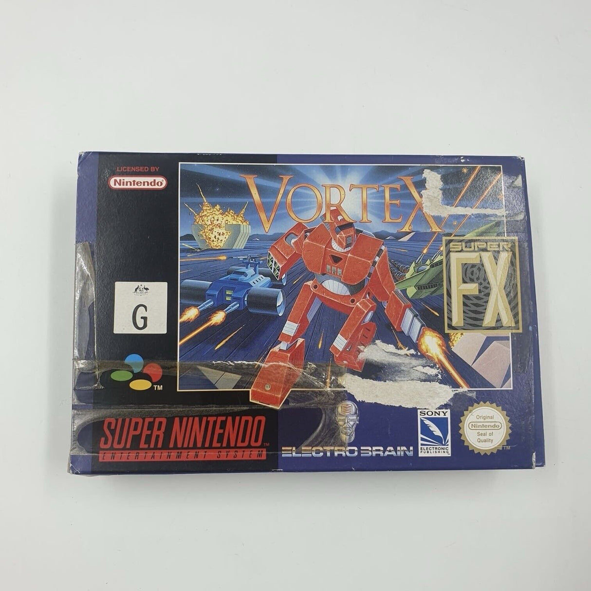 Vortex Super Nintendo Entertainment System SNES Game Boxed + Manual PAL