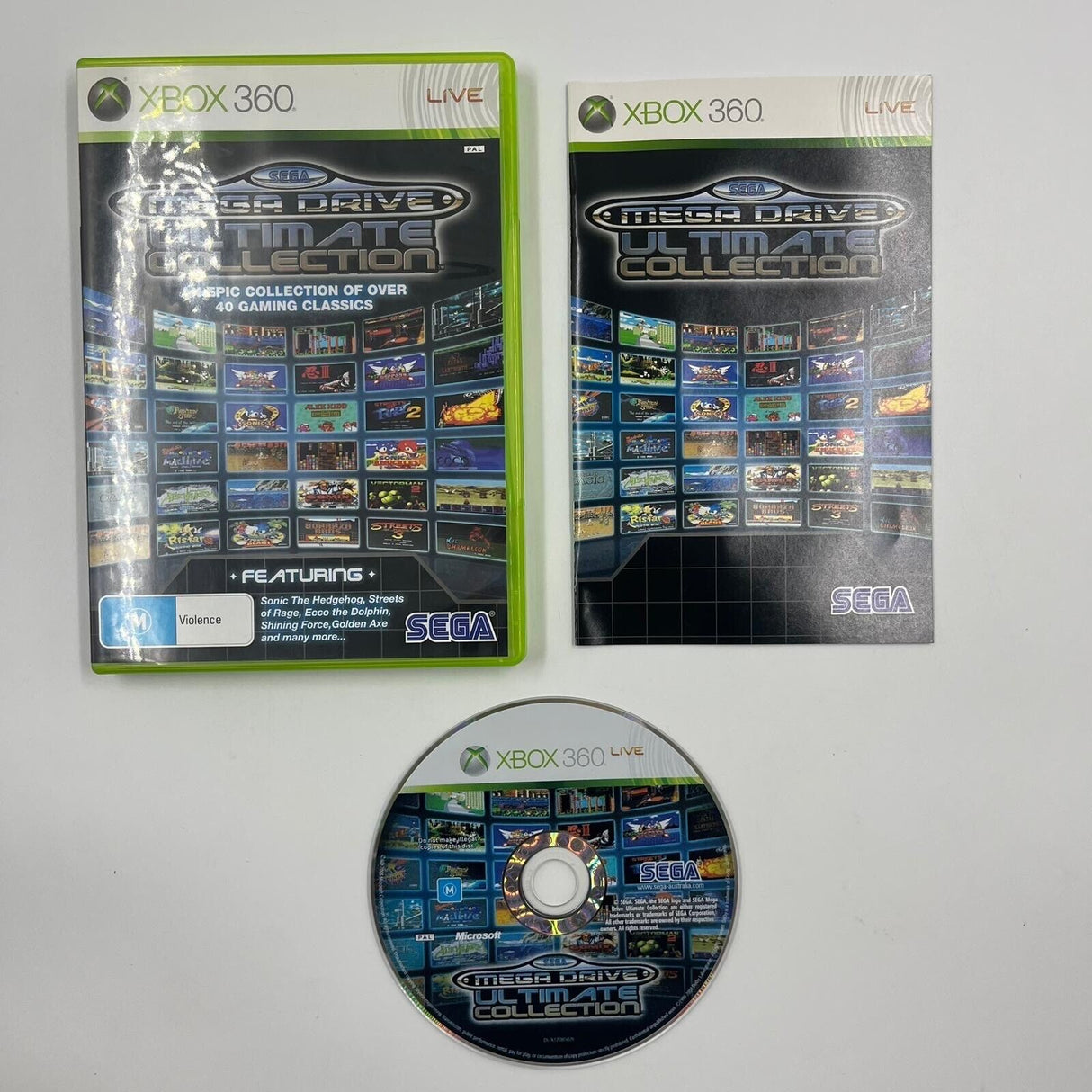 Sega Mega Drive Ultimate Collection Xbox 360 Game + Manual PAL