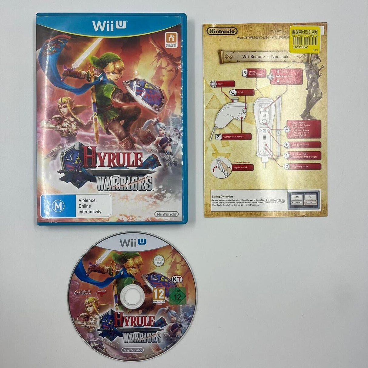 Hyrule Warriors Nintendo Wii U Game + Manual PAL