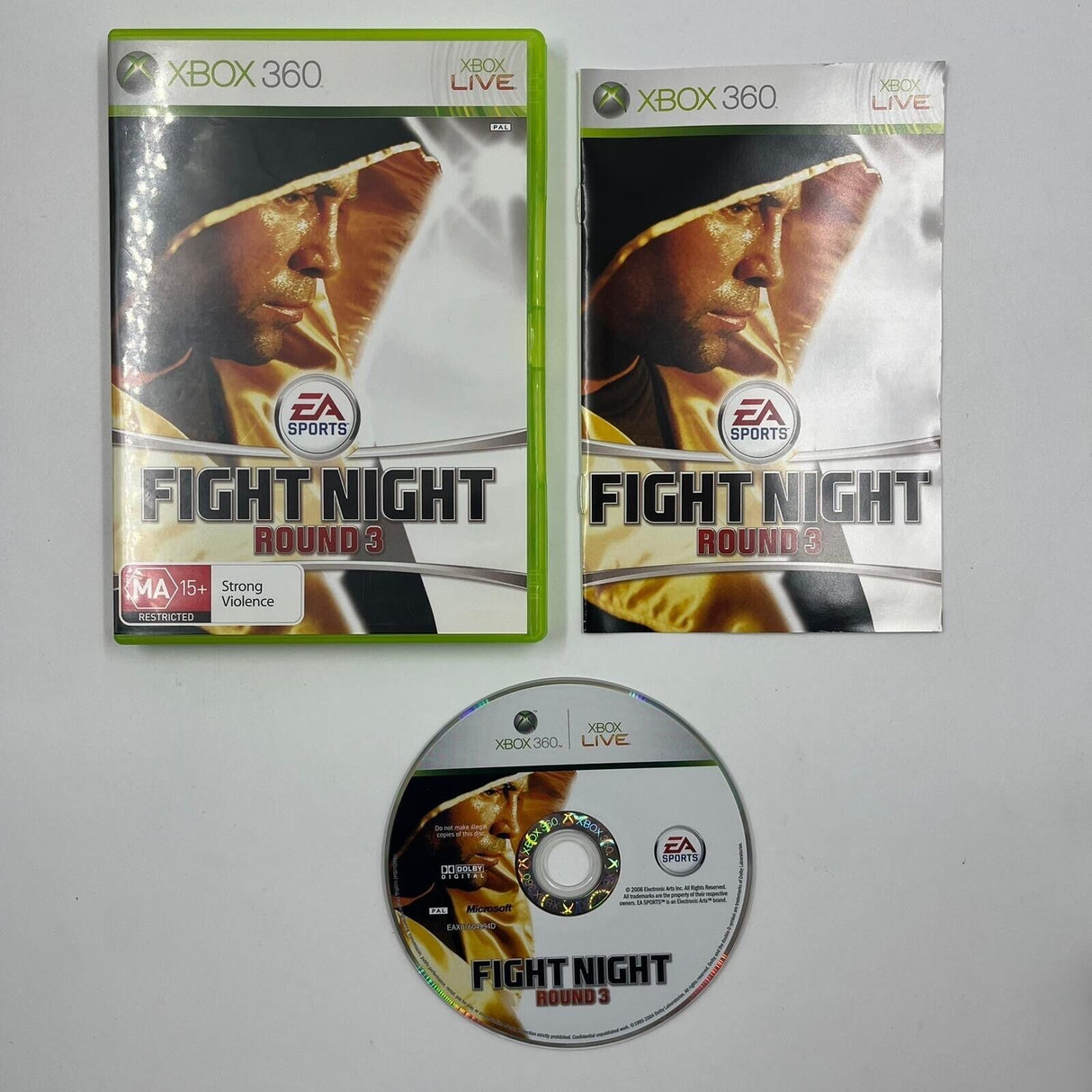 Fight Night Round 3 III Xbox 360 Game + Manual PAL