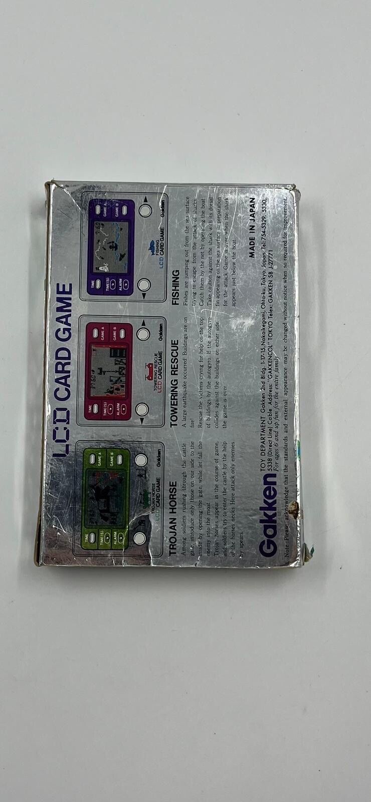 1981 Vintage Gakken LCD Trojan Horse Card Game & Clock