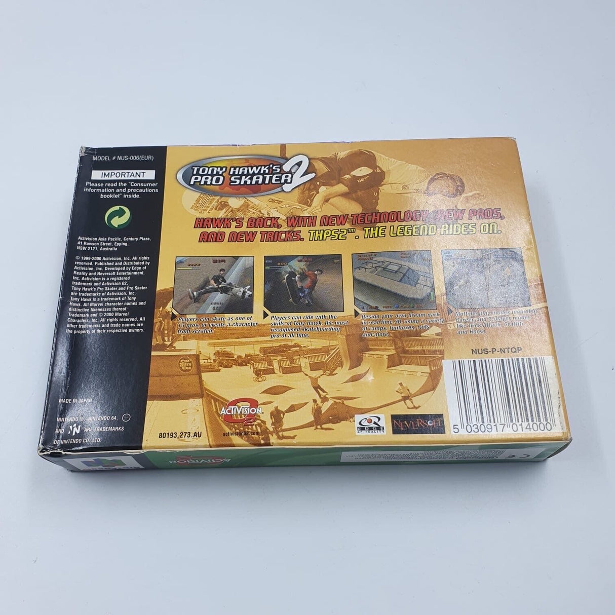 Tony Hawk's Pro Skater 2 Nintendo 64 N64 Game Boxed + Manual PAL