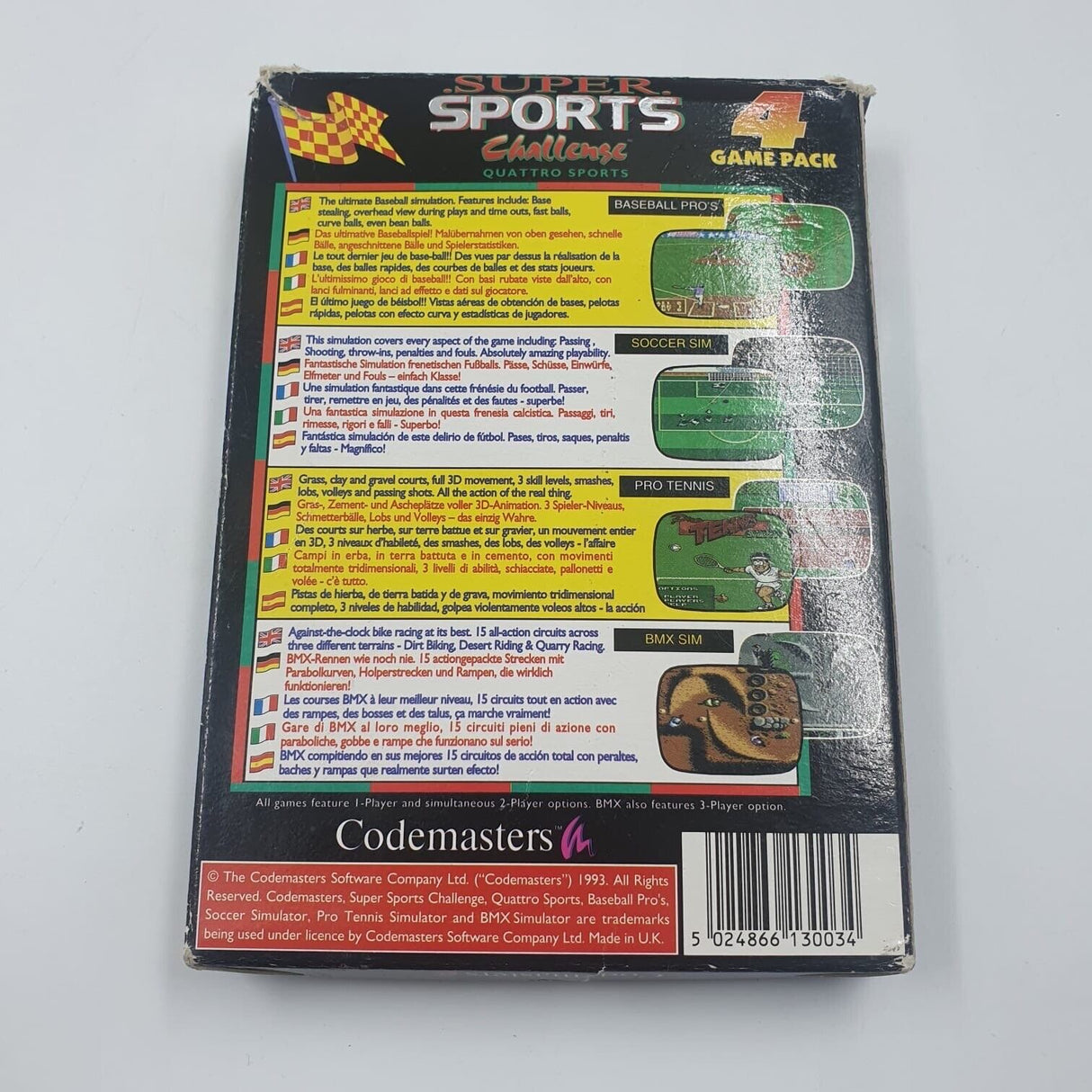 Super Sports Challenge Quattro Sports Nintendo NES Game Boxed Complete