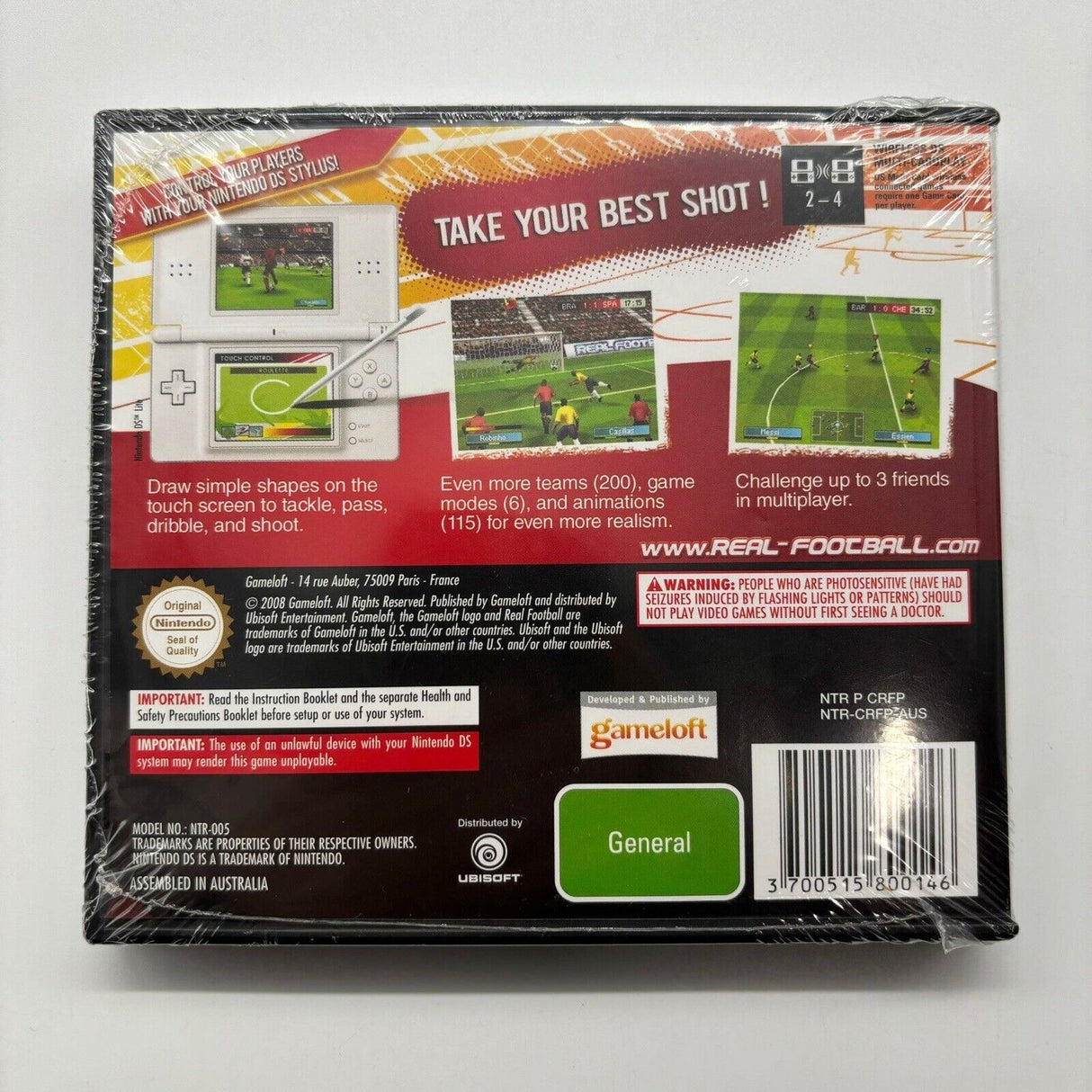 Real Football 2009 Nintendo DS Game Brand New SEALED