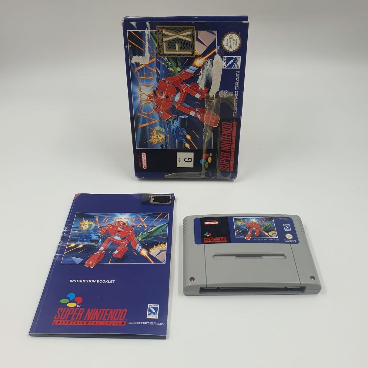 Vortex Super Nintendo Entertainment System SNES Game Boxed + Manual PAL