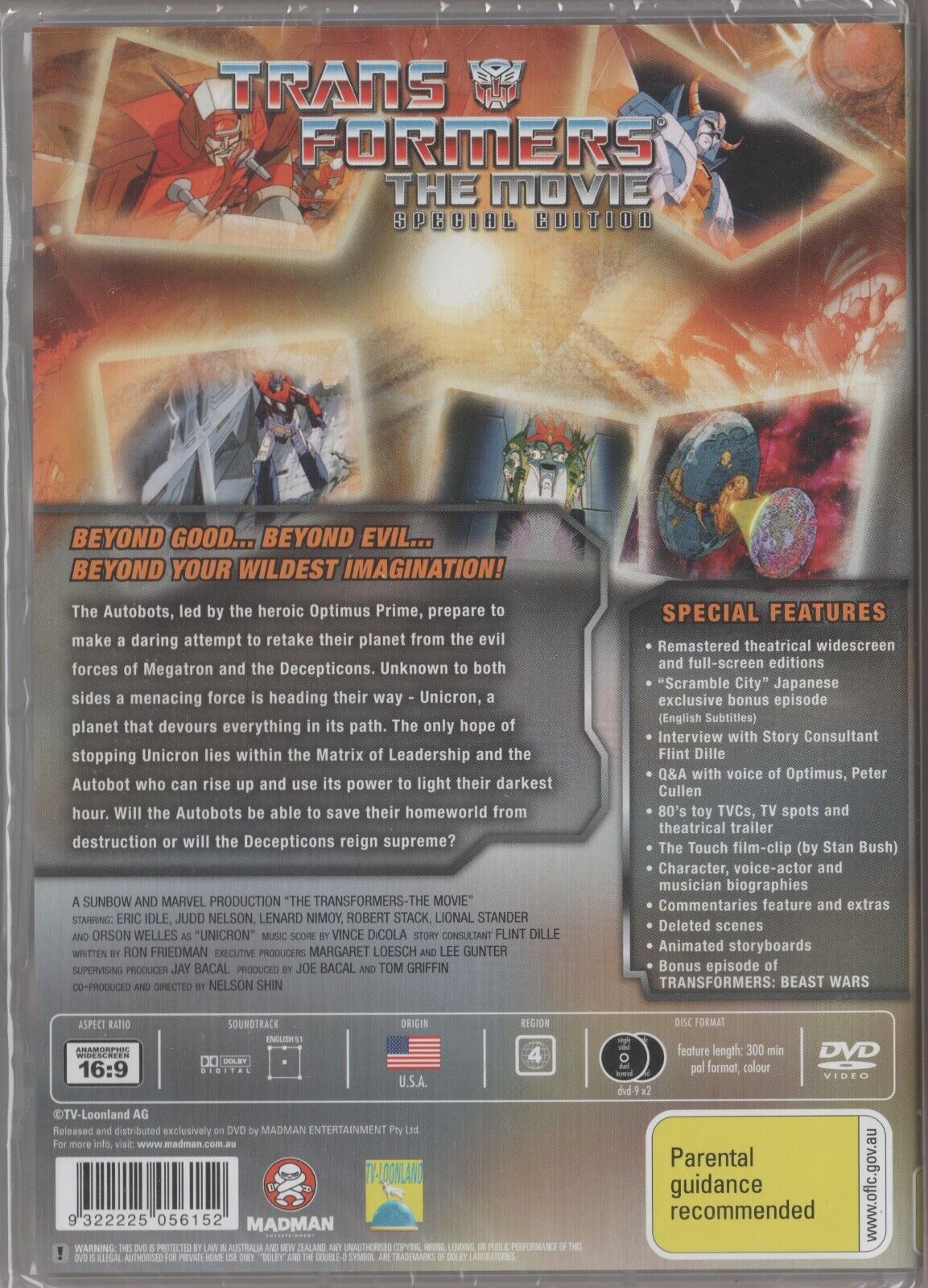 Transformers The Movie Disc Special Edition Blu-ray