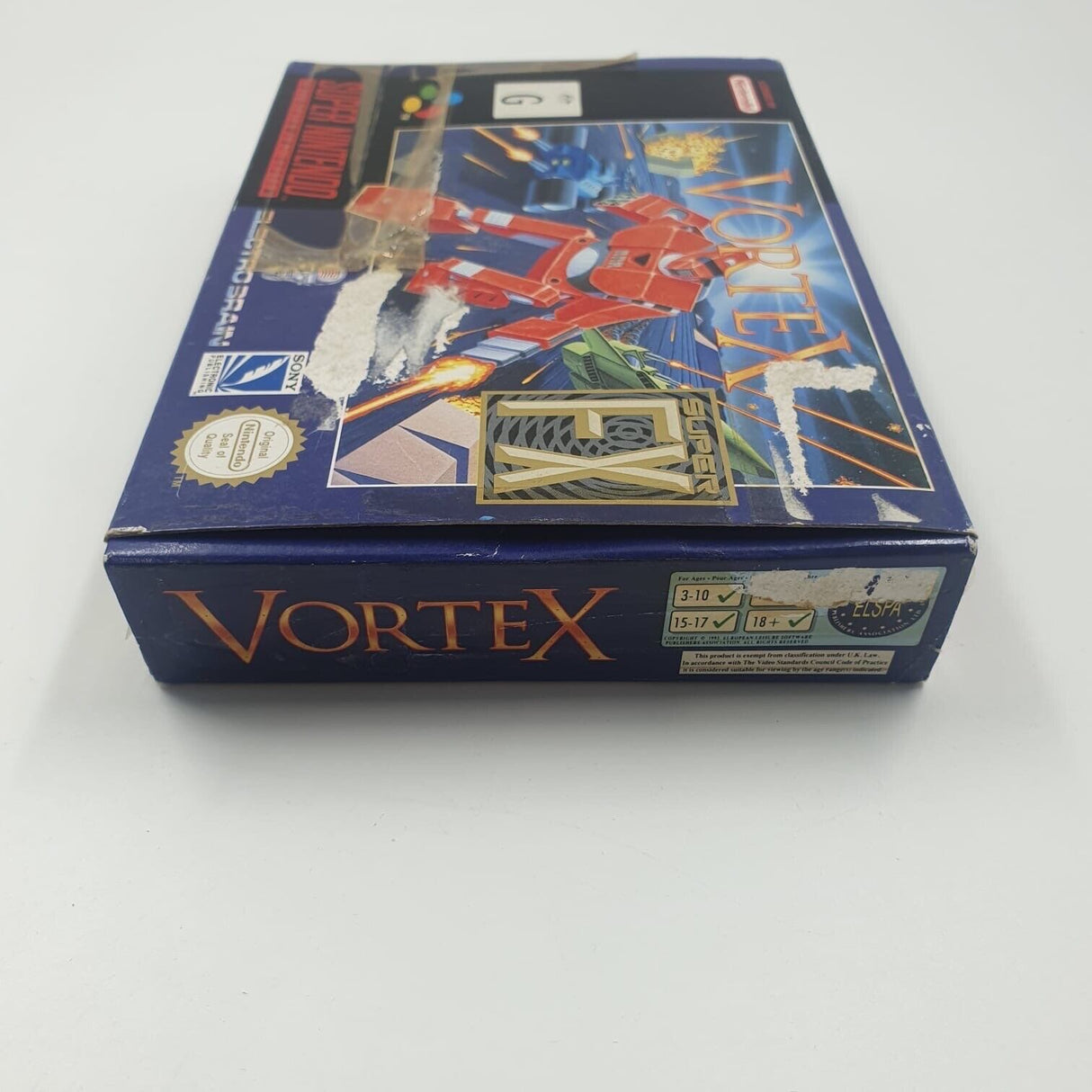 Vortex Super Nintendo Entertainment System SNES Game Boxed + Manual PAL