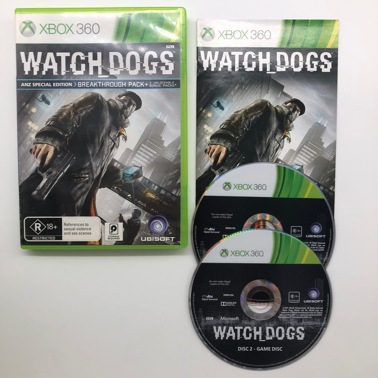 Watch Dogs Xbox 360 Game + Manual PAL