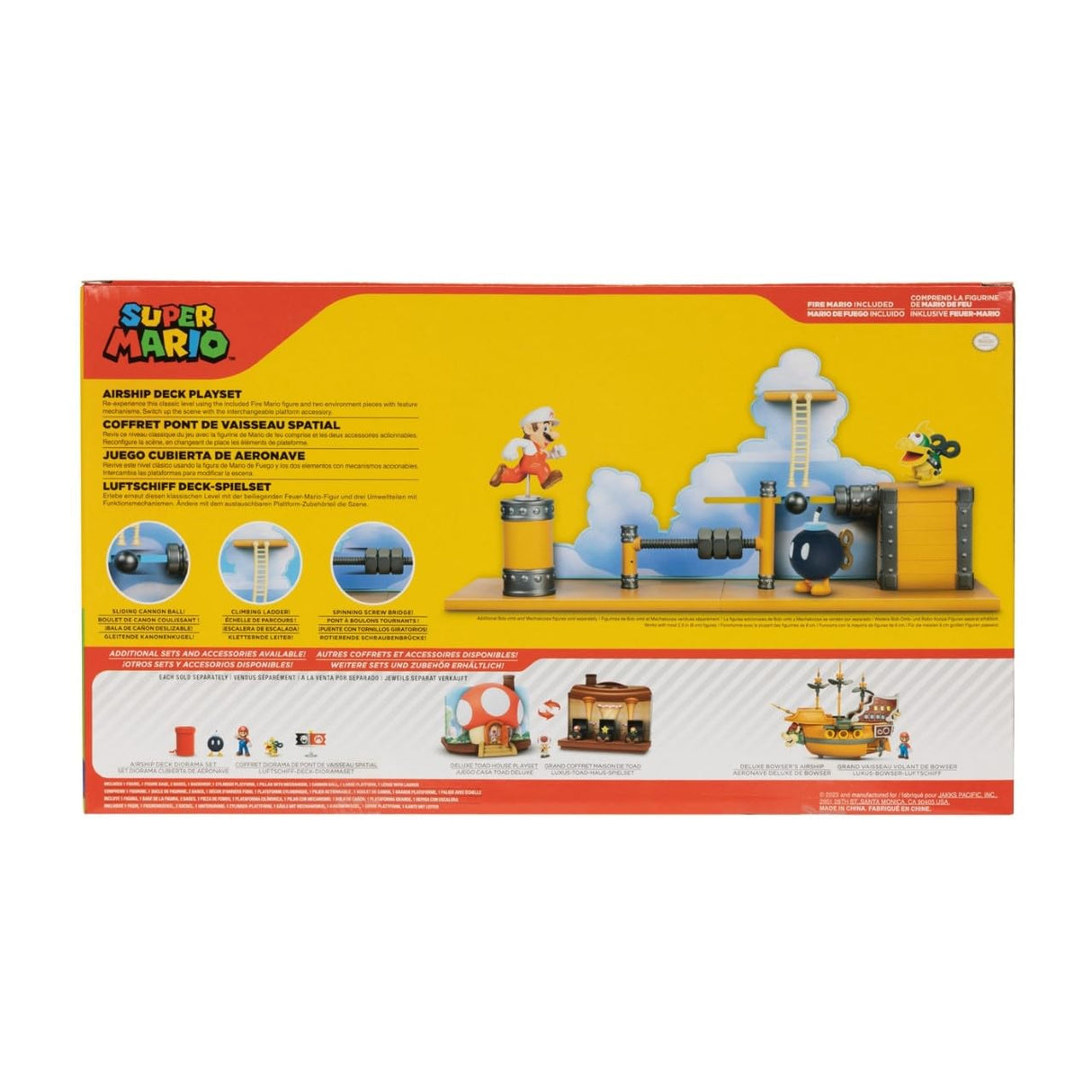 Jakks Pacific Nintendo Super Mario World Airship Deck Playset Fire Mario 2.5 Figure