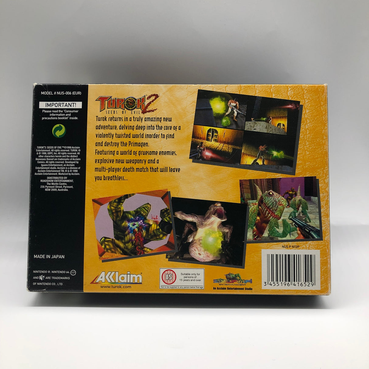 Turok 2 Seeds of Evil Nintendo 64 N64 Game Boxed Complete PAL